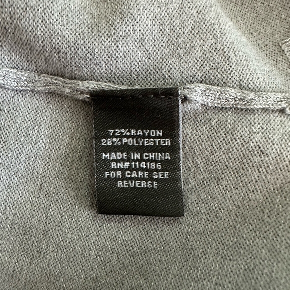 Women Open Front Cardigan 89th & Madison Long Sleeve Duster Grey Knitted Jacket - Picture 5 of 5